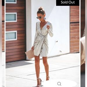 Vici. Luminescent Long Sleeve Twist Dress. Medium